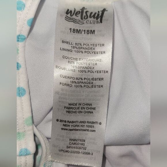 NWOT Wetsuit Club Polkadot Pink Flamingo Girl Swimwear Swimsuit Bathing Suit 18M - Picture 7 of 8